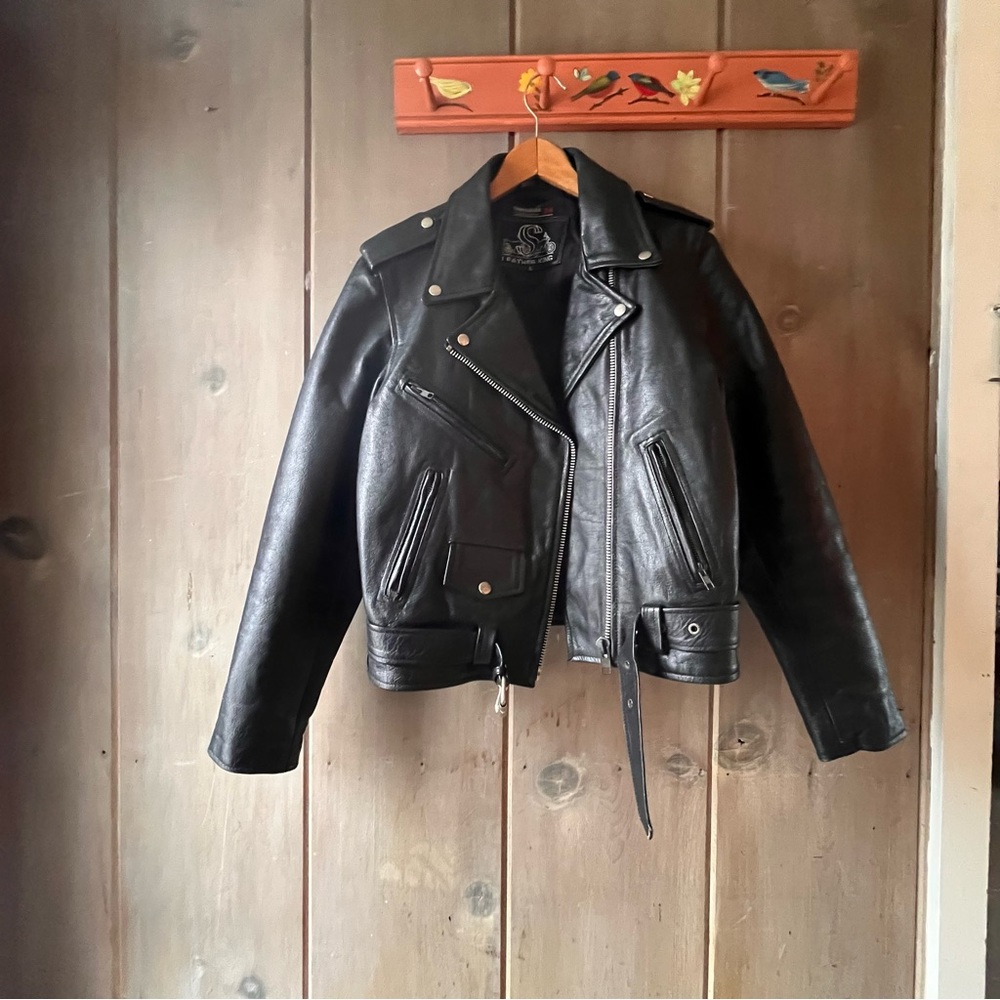 Vintage S Leather King black belted jacket